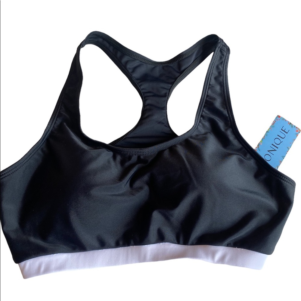 Yonique Brand Black and White Bikini Top